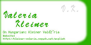 valeria kleiner business card